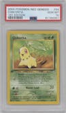Chikorita from the 2000 Pokemon Neo Genesis set graded by PSA and given an overall grade of 10.