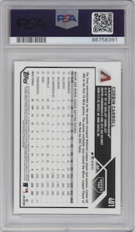 Corbin Carroll from the 2023 Topps Series 2 set graded by PSA and given an overall grade of 10.