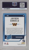 Jayden Daniels from the 2024 Donruss set graded by PSA and given an overall grade of 9.