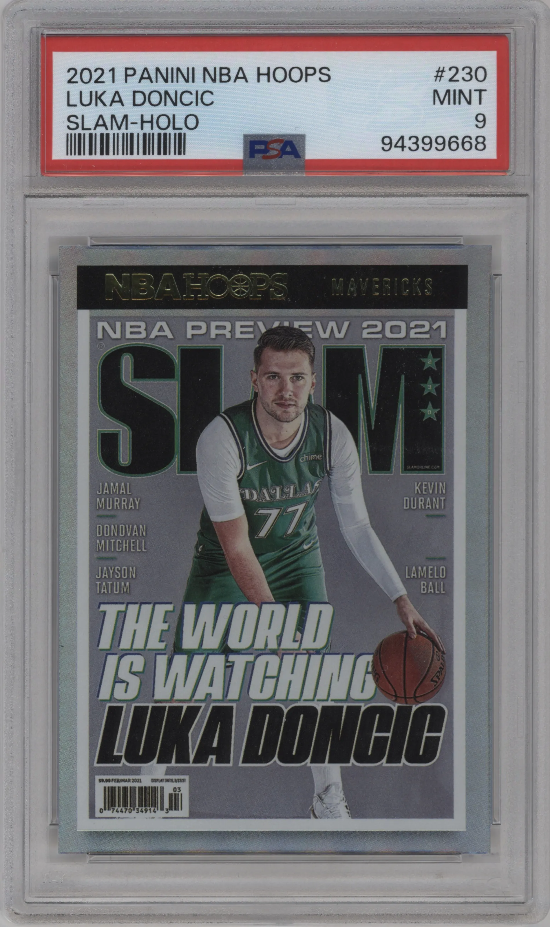 2021 Panini NBA Hoops Slam Luka Doncic Holo #230 PSA 9