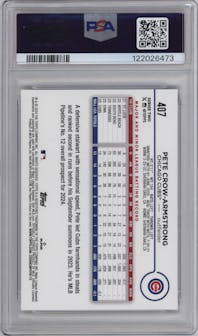 Pete Crow-Armstrong from the 2024 Topps  set featuring a All-Star Game parallel graded by PSA and given an overall grade of 10.