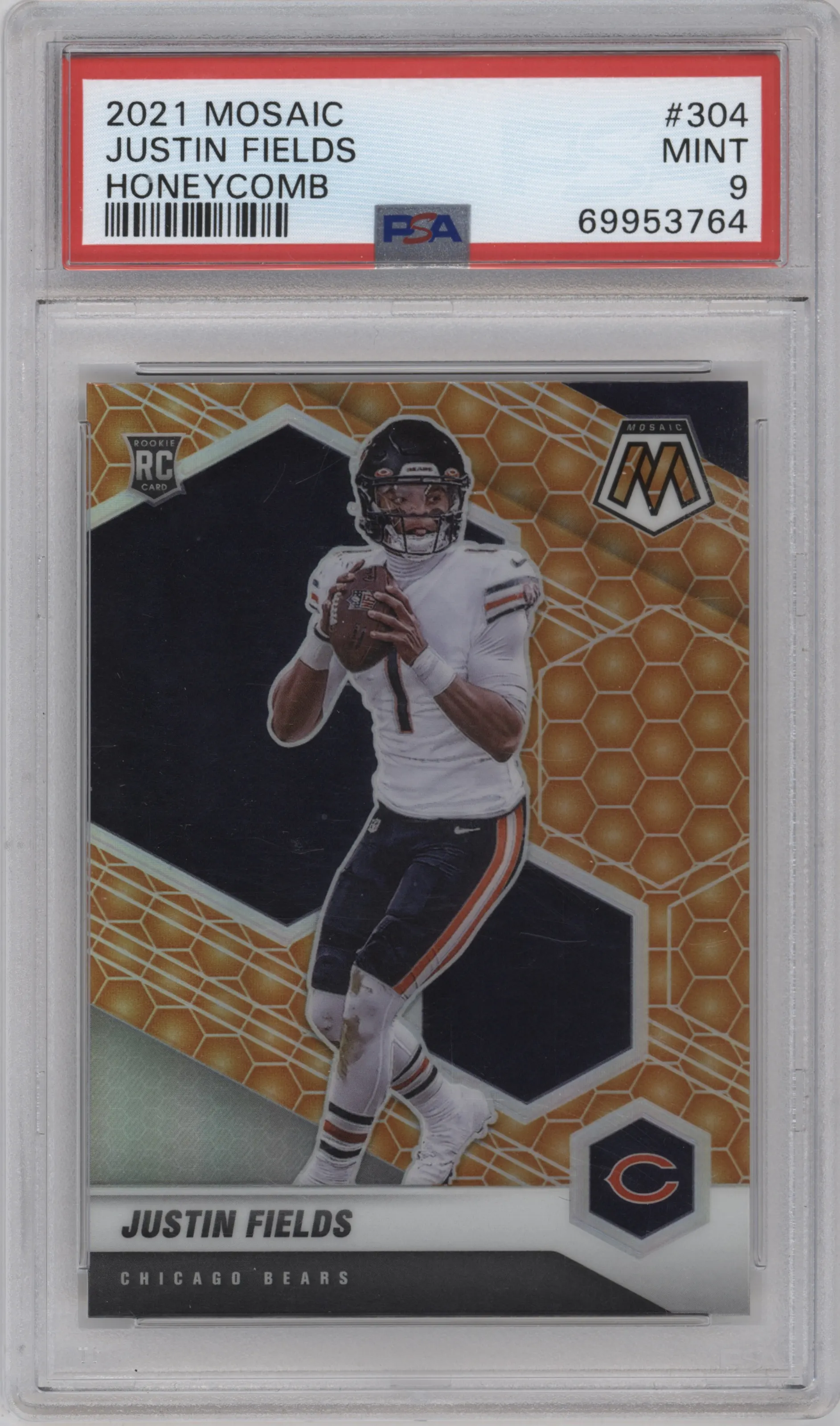 2021 Panini Mosaic Justin Fields Honeycomb PSA 9