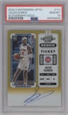 Jalen Duren from the 2022-23 Panini Contenders Optic set featuring a Gold parallel graded by PSA and given an overall grade of 10.