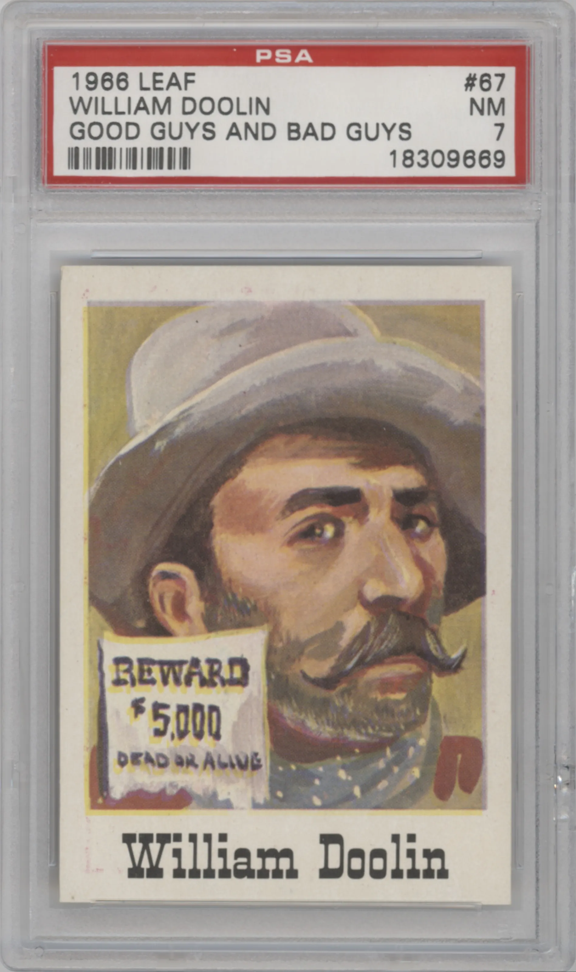 1966 Leaf Good Guys and Bad Guys William Doolin #67 PSA 7