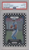 Hendon Hooker from the 2023 Panini Prizm set featuring a Black/White Checker parallel graded by PSA and given an overall grade of 10.