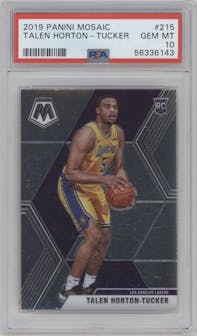 Talen Horton-Tucker from the 2019-20 Panini Mosaic  set graded by PSA and given an overall grade of 10.