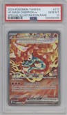 Hearthflame Mask Ogerpon ex from the 2024 Pokemon SV set graded by PSA and given an overall grade of 10.