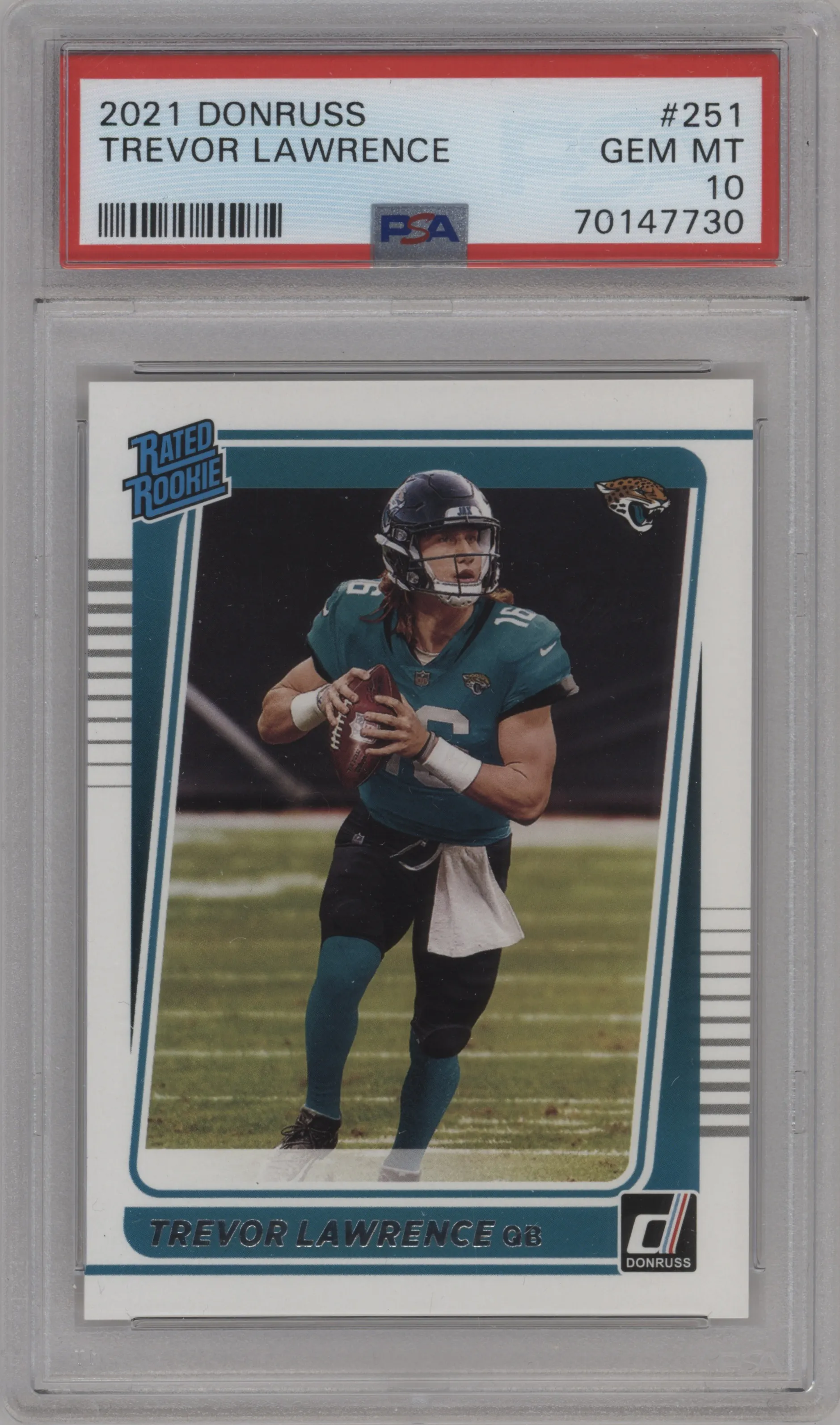 2021 Panini Donruss Rated Rookie Trevor Lawrence PSA 10