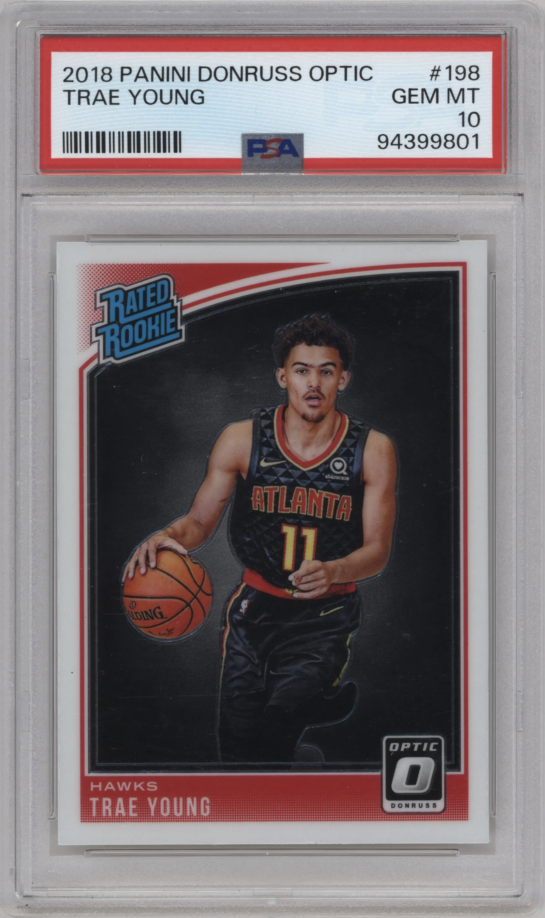 2018 Panini Donruss Optic Rated Rookie Trae Young PSA 10