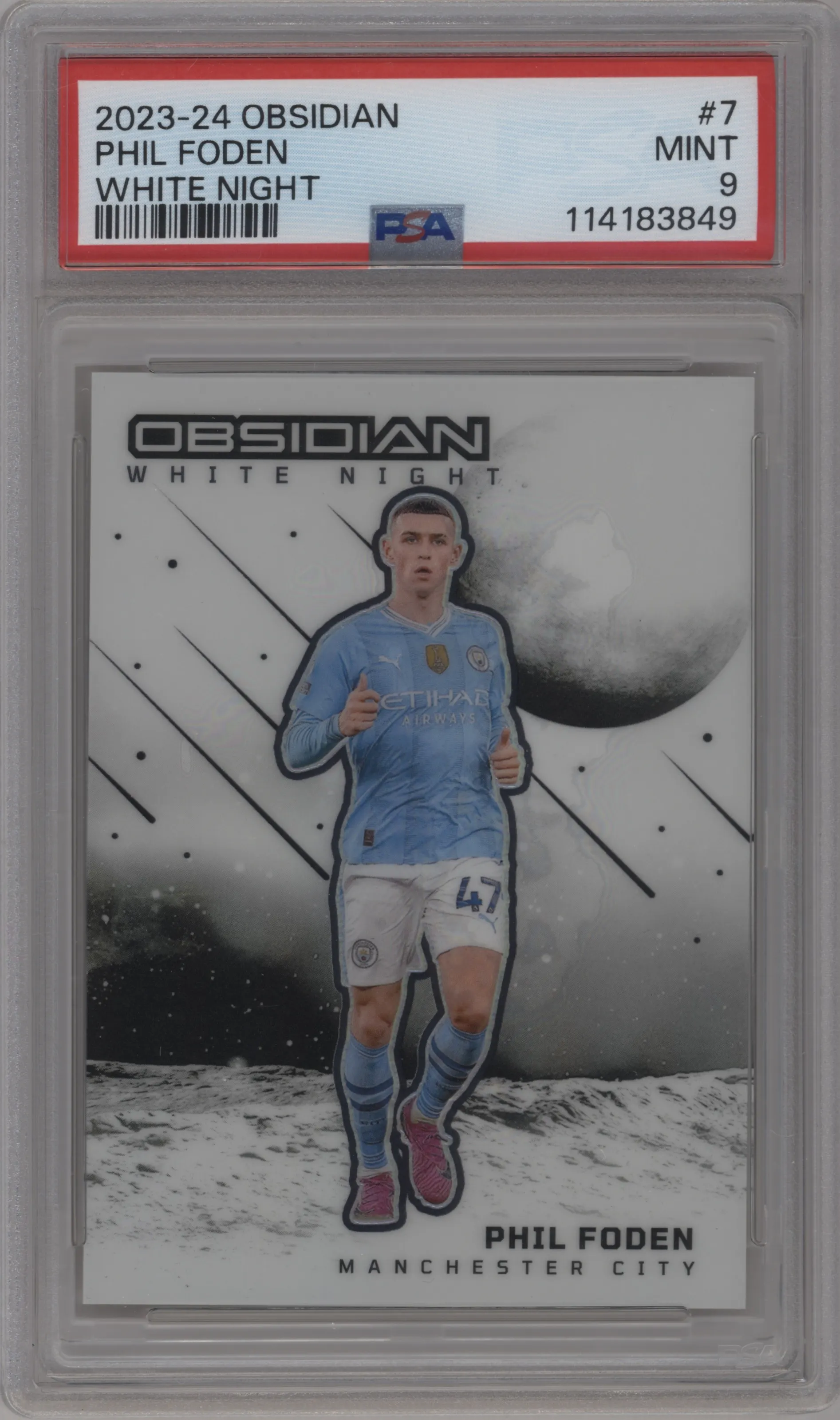 2023 Panini Obsidian White Night Phil Foden PSA 9