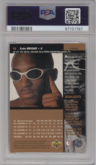 Kobe Bryant from the 1996-97 Upper Deck set graded by PSA and given an overall grade of 9.