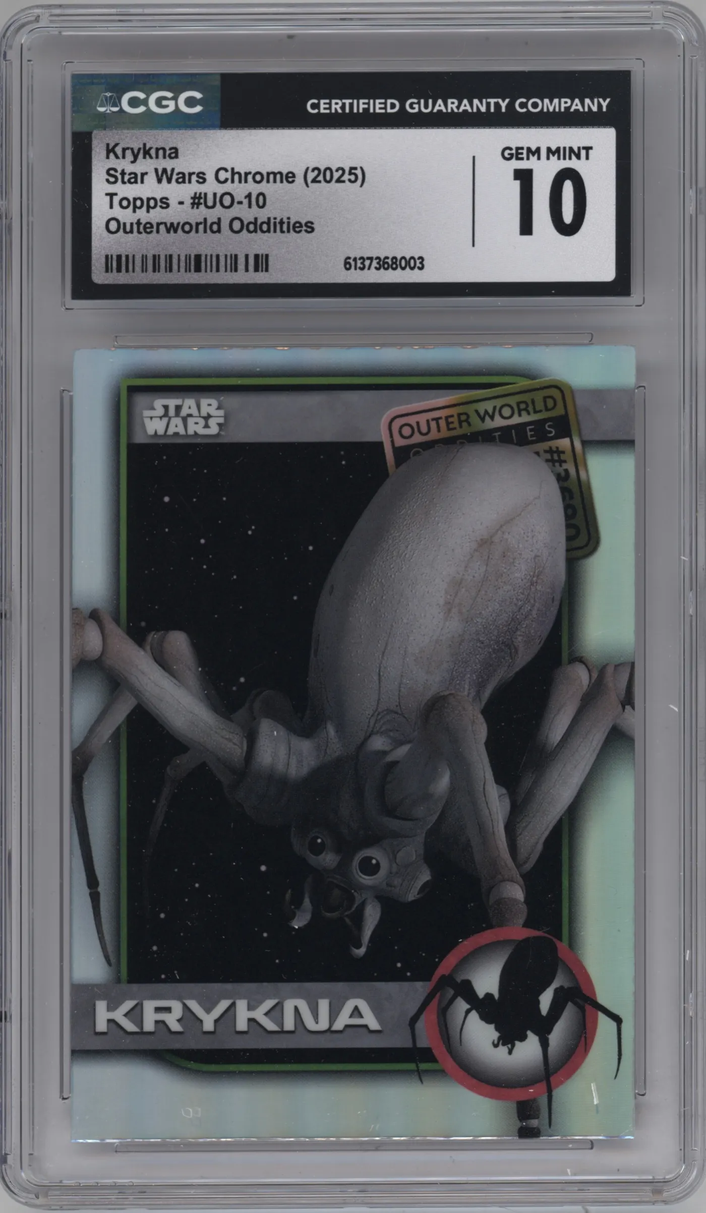 2025 Topps Chrome Star Wars Outer World Oddities Krykna CGC 10