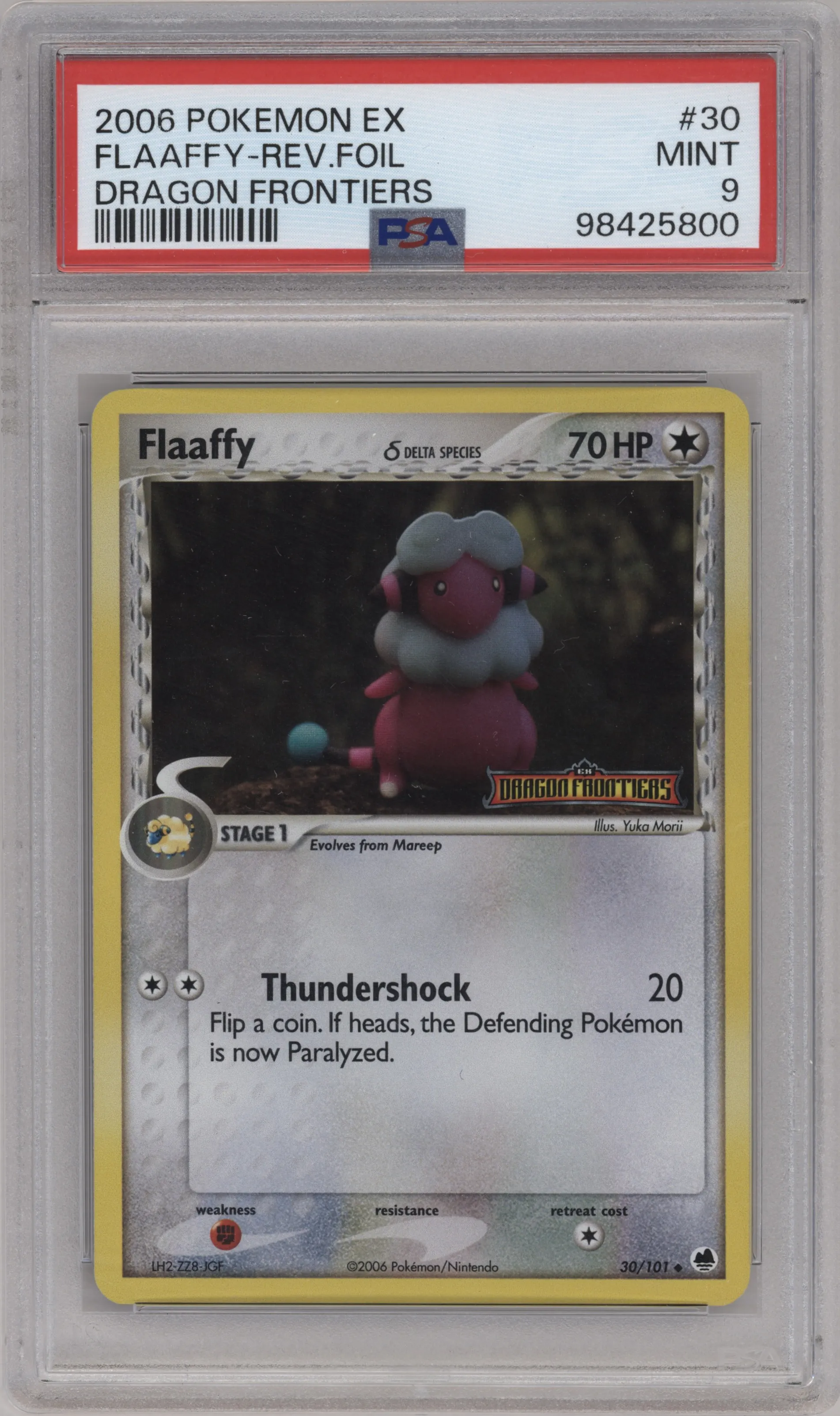 2006 Pokemon EX Dragon Frontiers Flaaffy #30 PSA 9