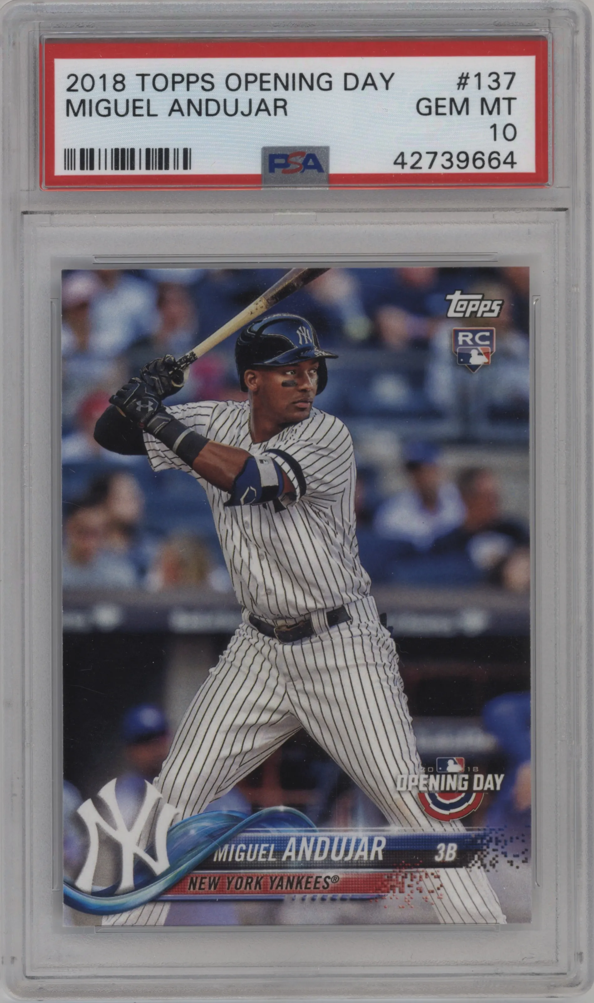 2018 Topps Opening Day Miguel Andujar PSA 10