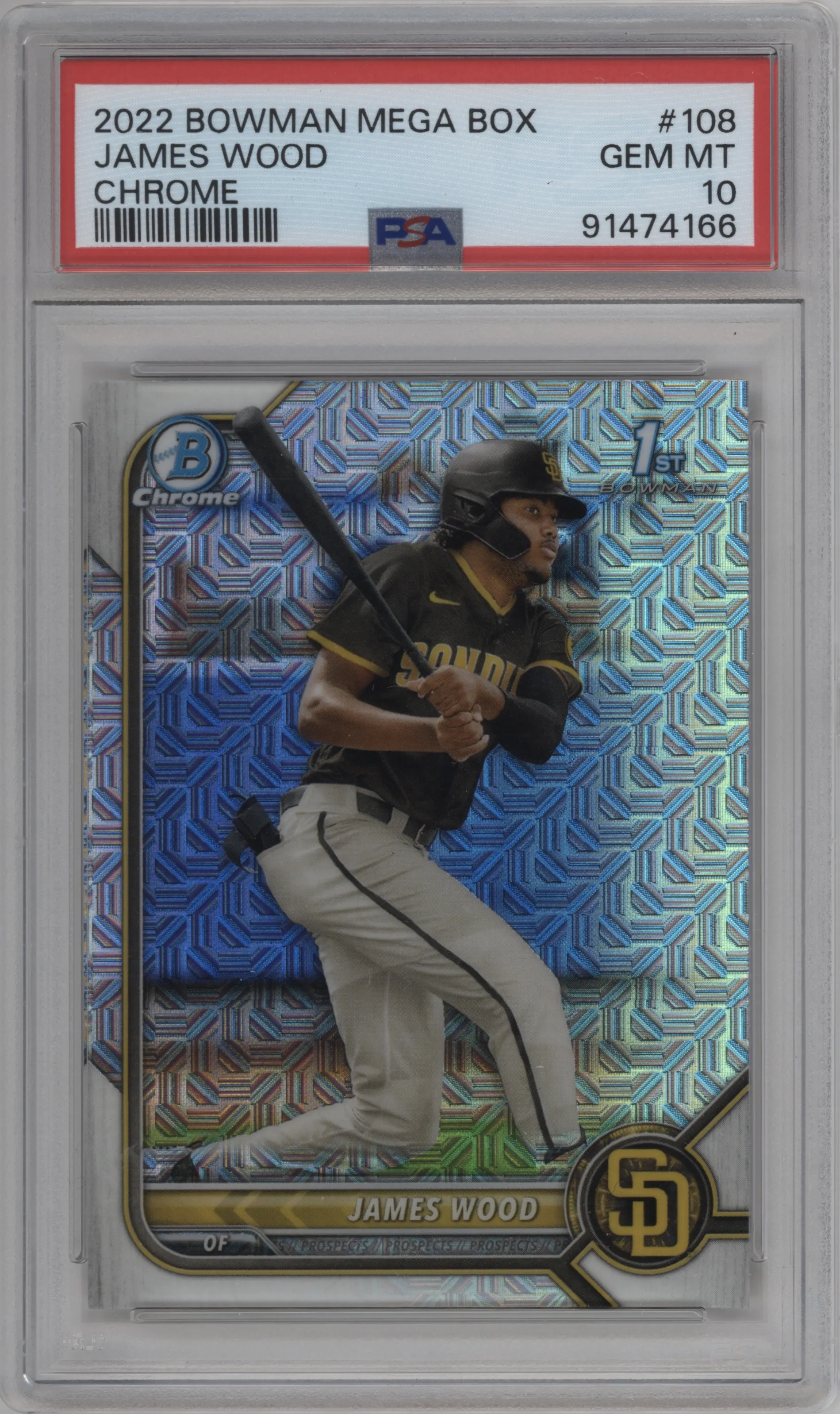 2022 Bowman Mega Box Chrome James Wood #BCP-108 PSA 10