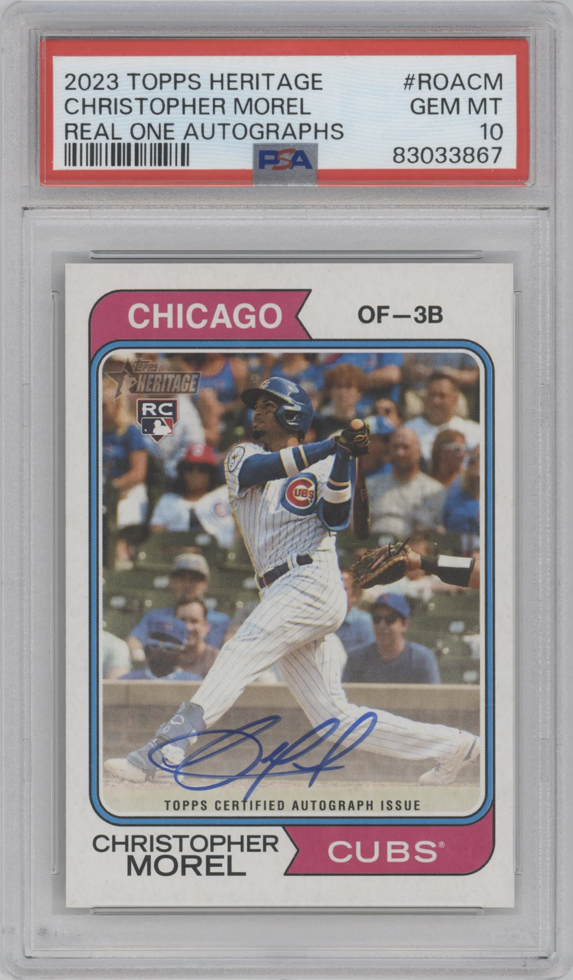 2023 Topps Heritage Real One Auto Christopher Morel #ROA-CM PSA 10