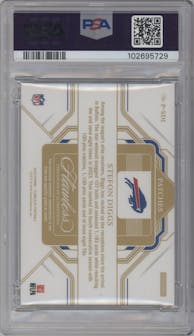 Stefon Diggs from the 2023 Panini Flawless set featuring a Laundry Tags parallel graded by PSA and given an overall grade of 8.