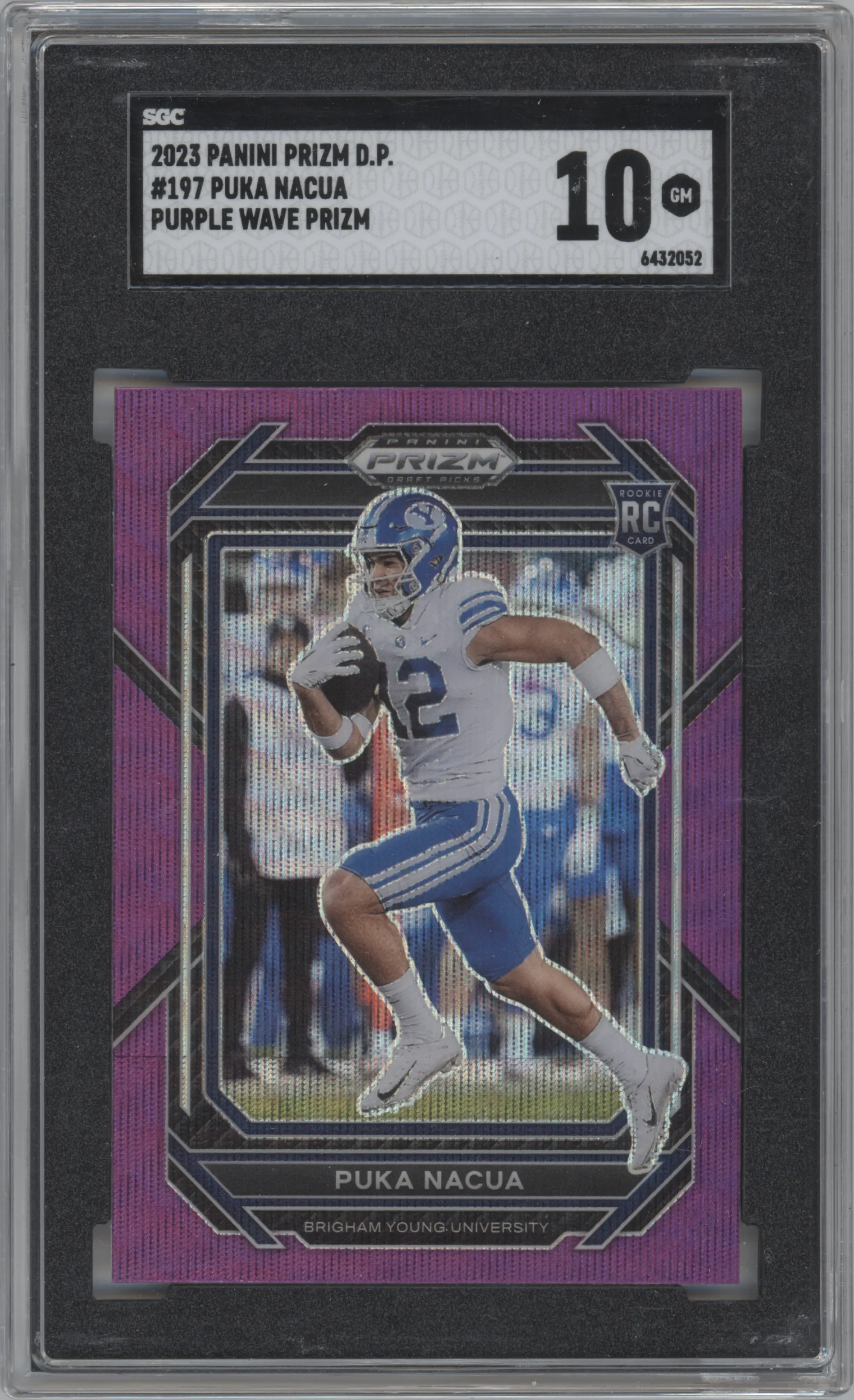 2023 Panini Prizm Draft Picks Puka Nacua Purple Wave #197 SGC 10