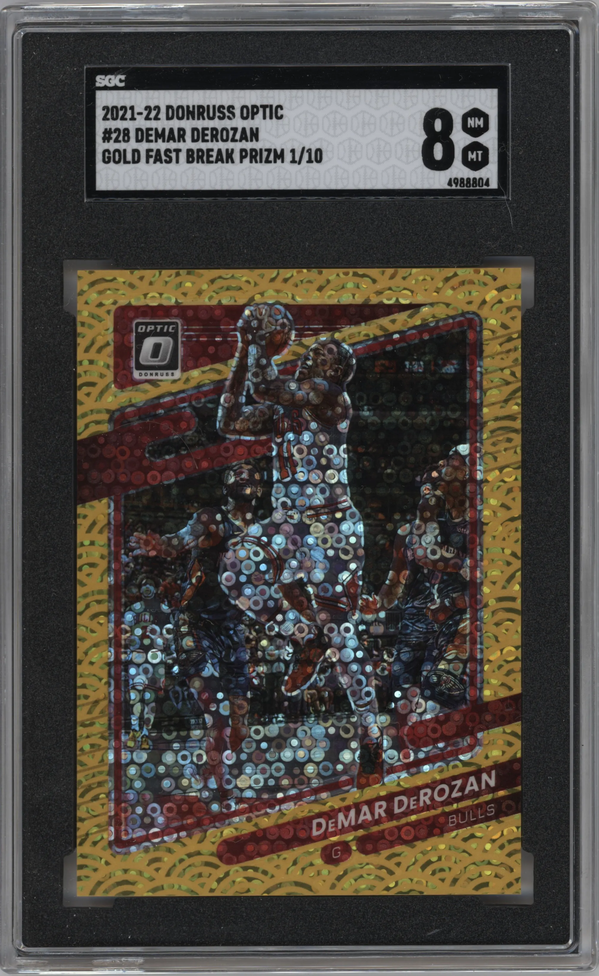 2021 Panini Donruss Optic DeMar DeRozan Fast Break Gold SGC 8