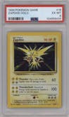 Zapdos from the 1999 Pokemon set graded by PSA and given an overall grade of 6.