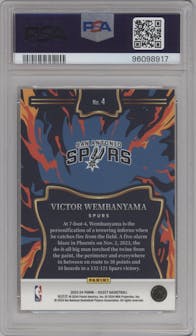 Victor Wembanyama from the 2023-24 Panini Select  set graded by PSA and given an overall grade of 10.