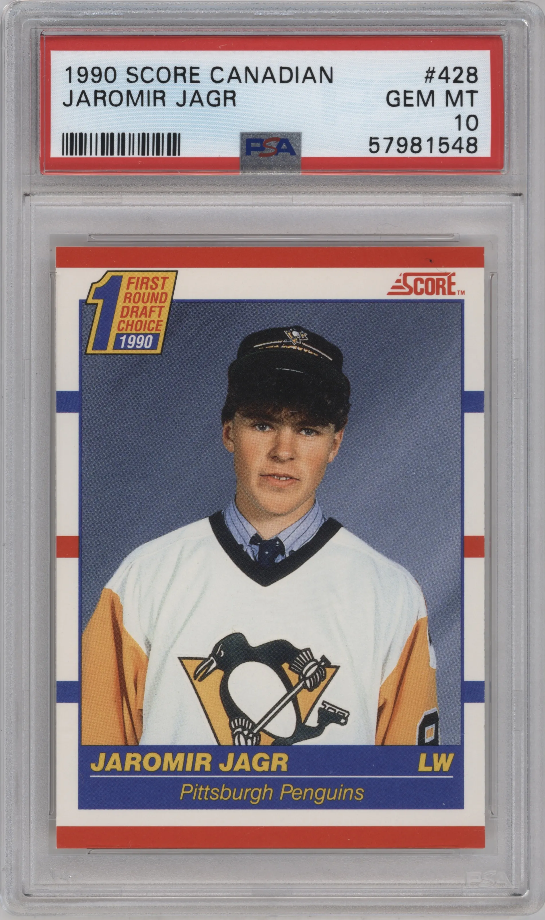 1990 Score Canadian Jaromir Jagr #428 PSA 10