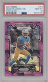 Quentin Johnston from the 2023 Panini Prizm set featuring a Purple Ice parallel graded by PSA and given an overall grade of 10.