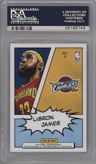 LeBron James  from the 2015-16 Panini Excalibur set graded by PSA and given an overall grade of 10.
