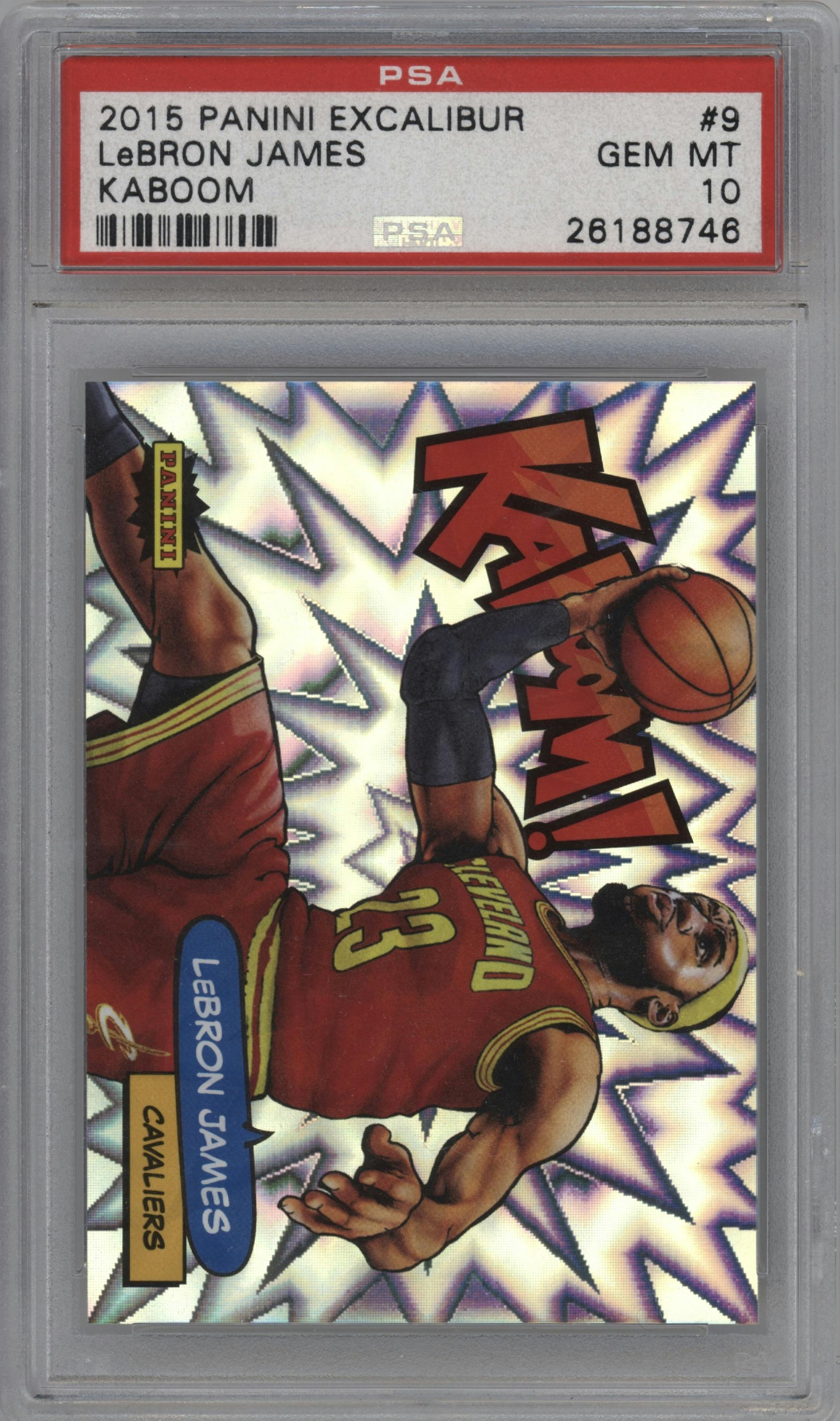 LeBron James  from the 2015-16 Panini Excalibur set graded by PSA and given an overall grade of 10.