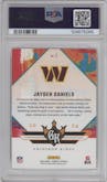 Jayden Daniels from the 2024 Donruss set graded by PSA and given an overall grade of 10.
