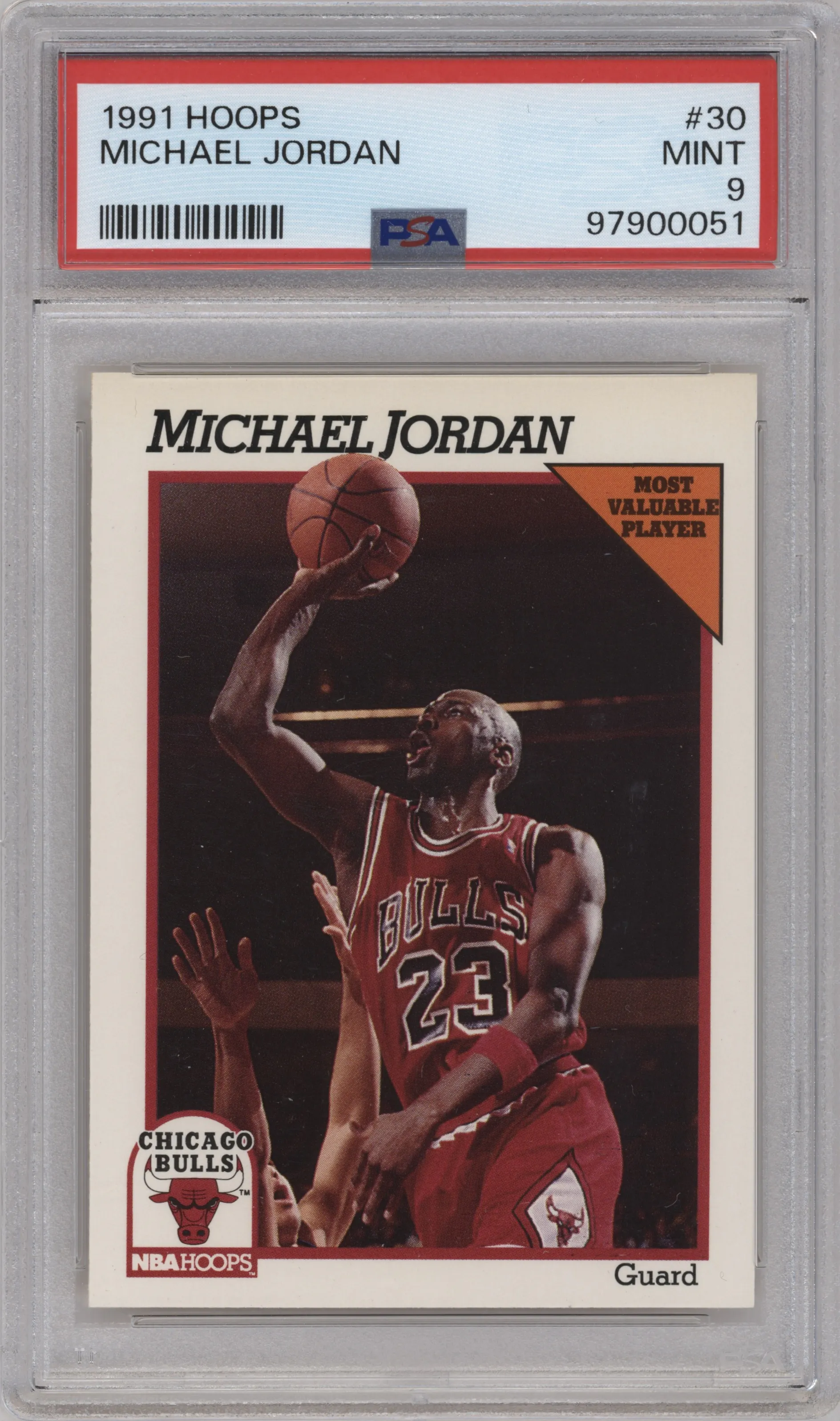 1991 NBA Hoops Michael Jordan #30 PSA 9