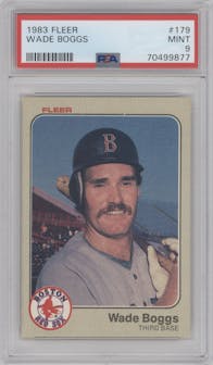 Wade Boggs from the 1983 Fleer  set graded by PSA and given an overall grade of 9.