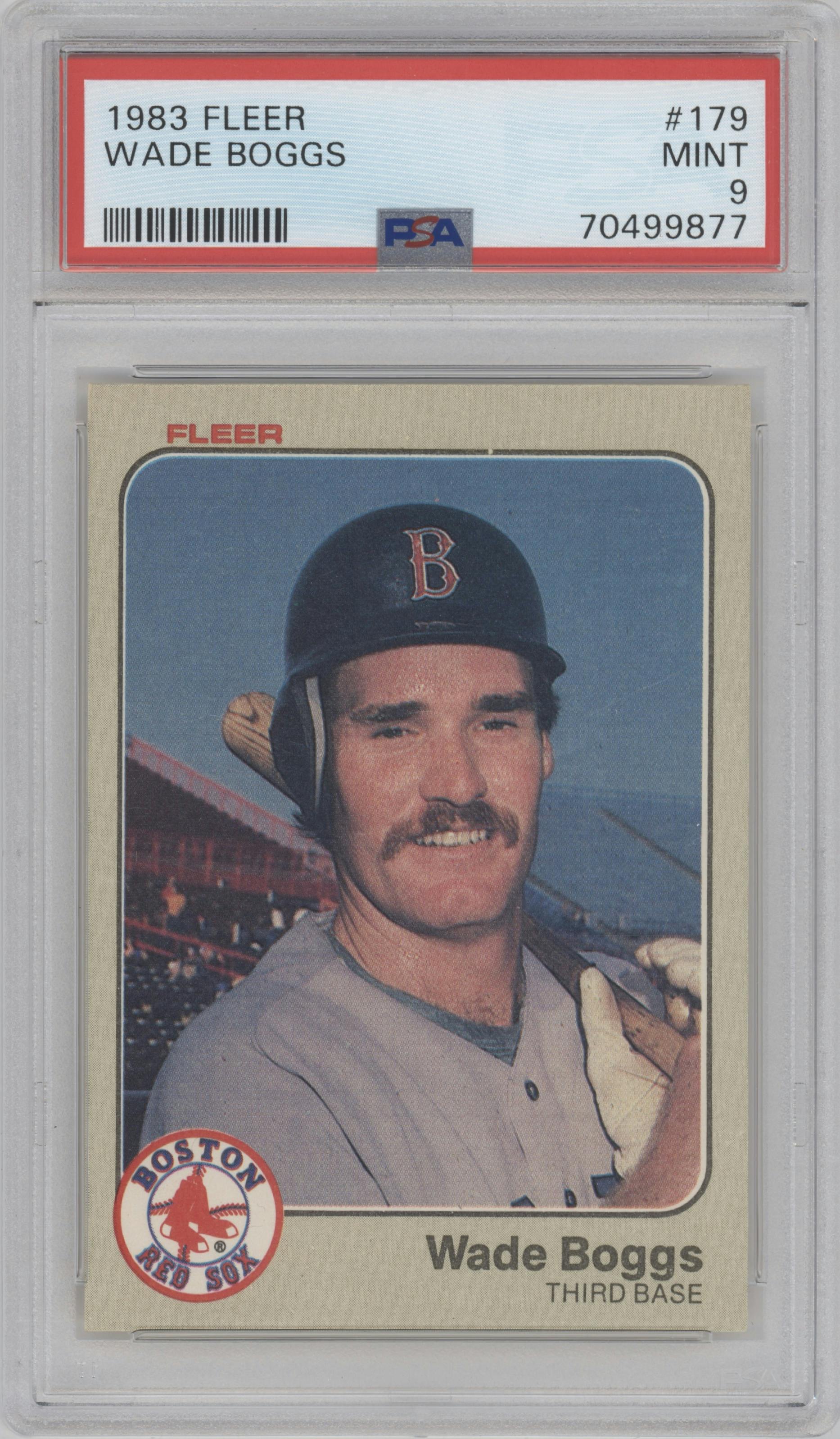 Wade Boggs from the 1983 Fleer  set graded by PSA and given an overall grade of 9.