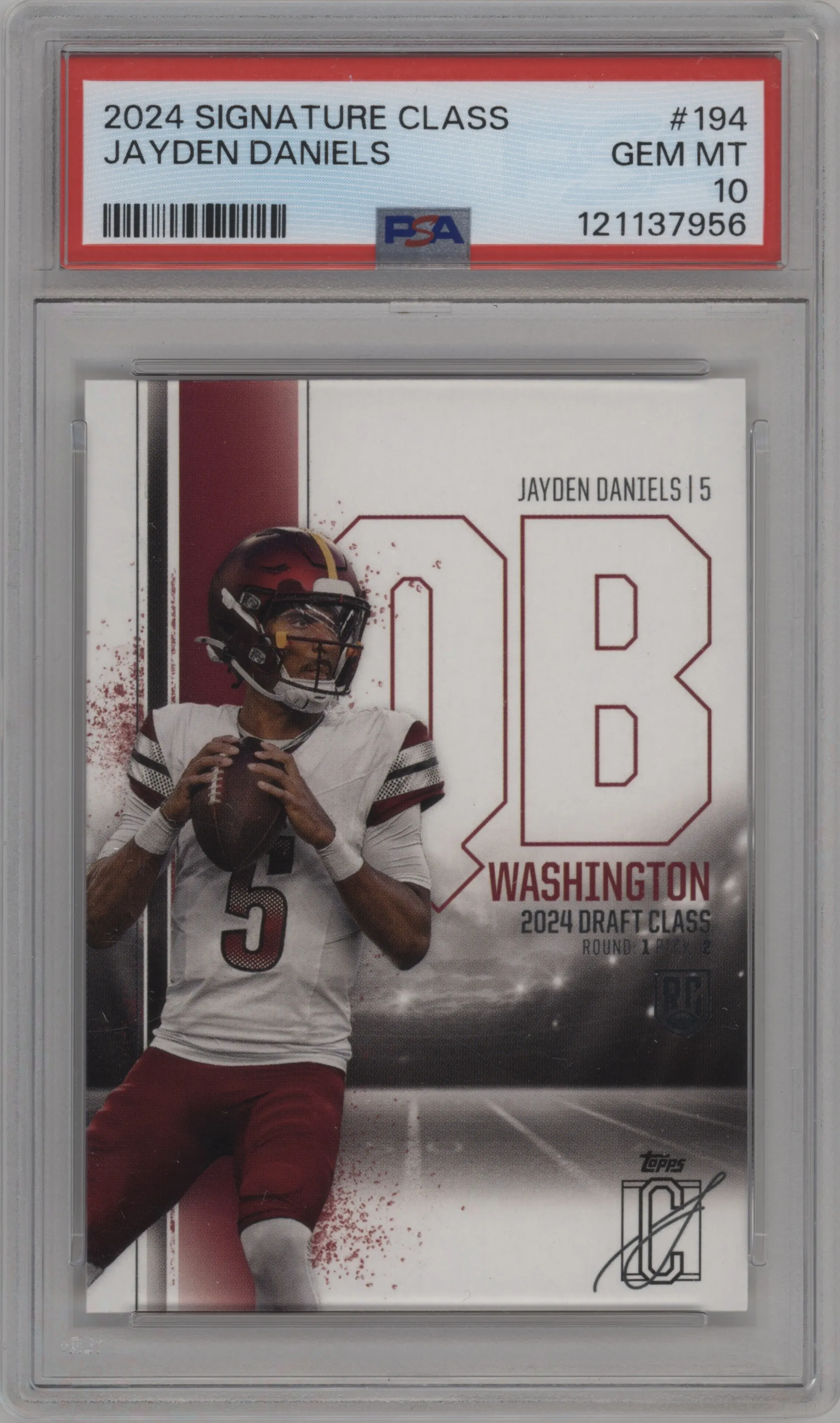 2024 Topps Signature Class Jayden Daniels PSA 10