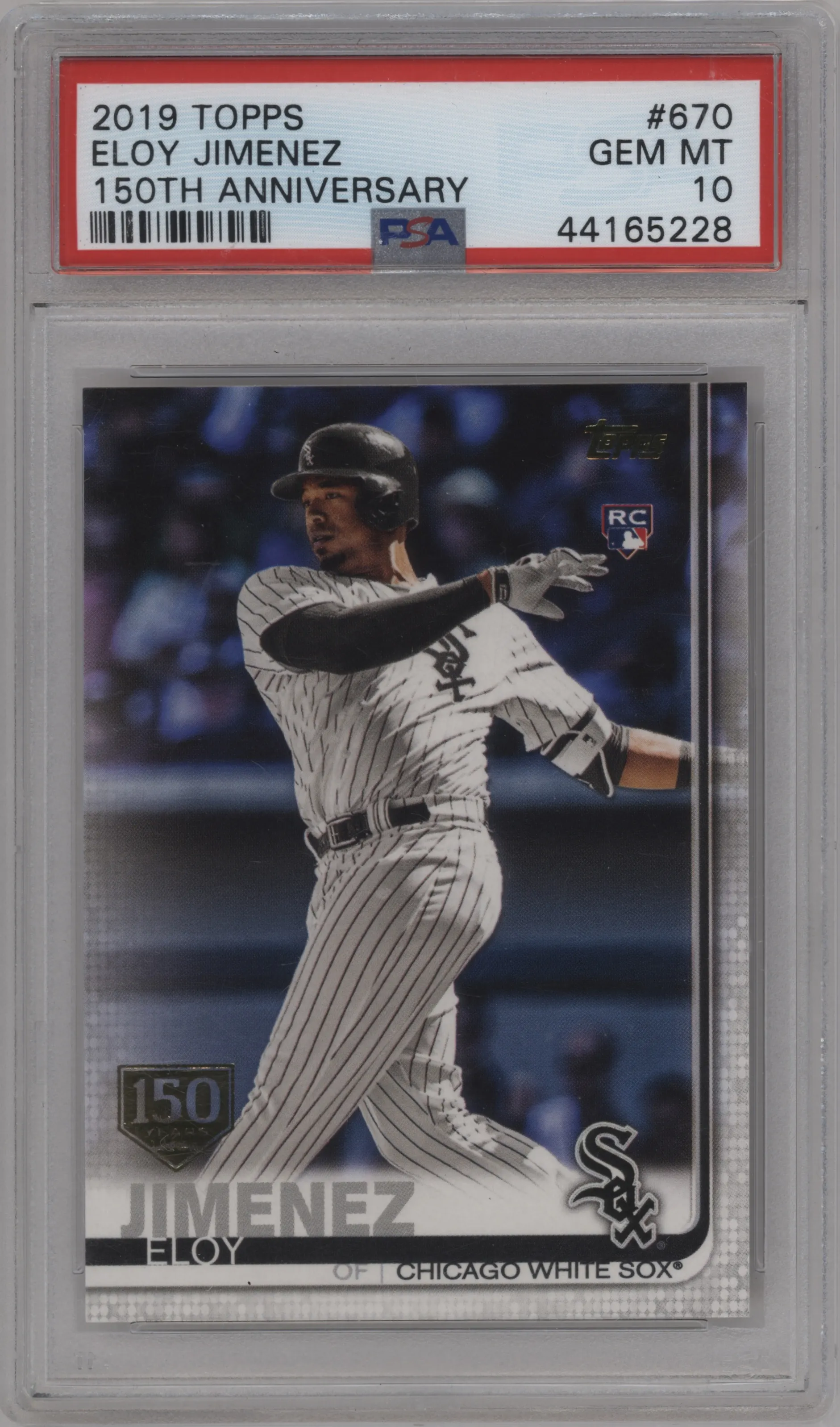 2019 Topps Series 2 Eloy Jimenez 150th Anniversary PSA 10