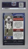 Jahan Dotson from the 2022 Pro Set Metal set featuring a Green Mojo parallel graded by PSA and given an overall grade of 8.
