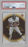 Jamal Lewis from the 2002 Topps Pristine set featuring a Gold Refractor parallel graded by PSA and given an overall grade of 10.