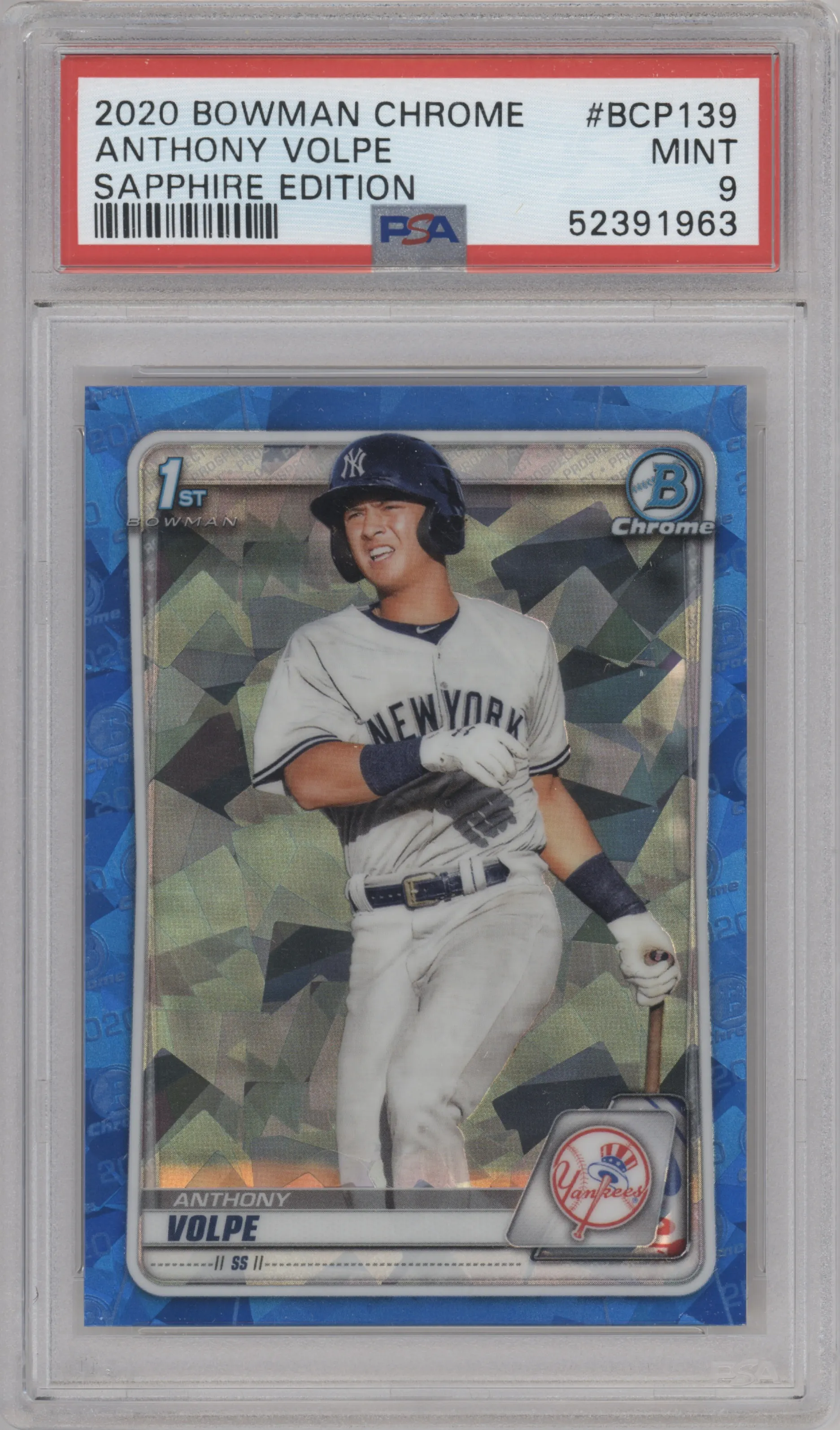 2020 Bowman Sapphire Edition Chr.Pros. Anthony Volpe PSA 9
