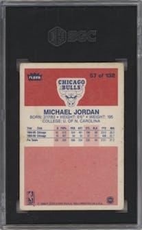 Michael Jordan from the 1986-87 Fleer set graded by SGC and given an overall grade of 2.