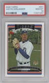 Justin Verlander from the 2006 Topps set graded by PSA and given an overall grade of 10.