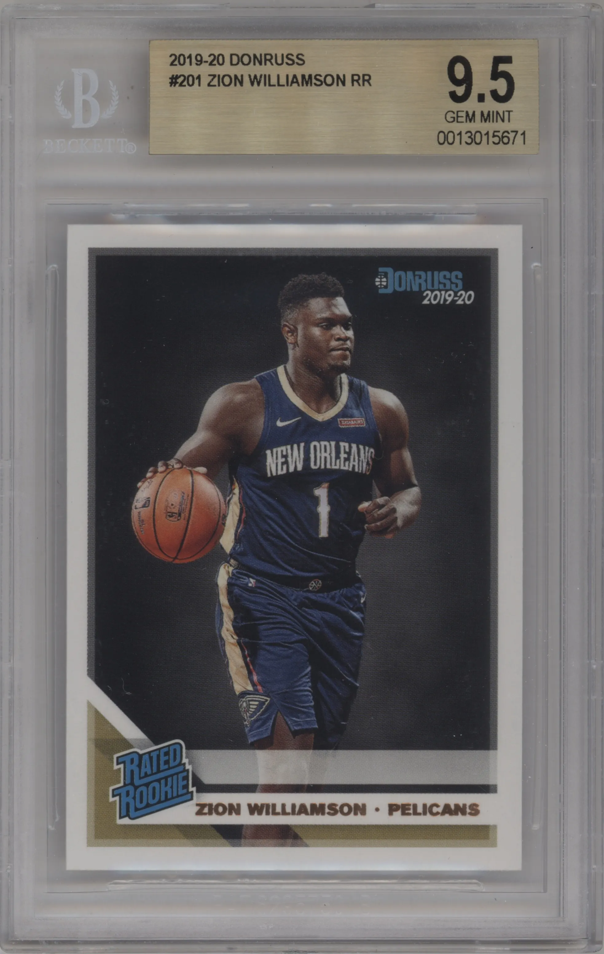 2019 Panini Donruss Rated Rookie Zion Williamson BGS 9.5