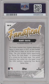 Henry Davis from the 2024 Topps Chrome set graded by PSA and given an overall grade of 10.