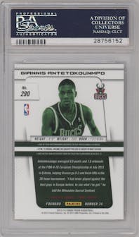 Giannis Antetokounmpo from the 2013-14 Panini Prizm set graded by PSA and given an overall grade of 10.