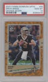 Drew Brees from the 2020 Panini Donruss Optic set featuring a Orange Scope parallel graded by PSA and given an overall grade of 10.