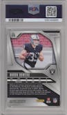 Brock Bowers from the 2024 Panini Prizm set featuring a Disco parallel graded by PSA and given an overall grade of 10.