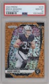 Brock Bowers from the 2024 Panini Prizm set featuring a Disco parallel graded by PSA and given an overall grade of 10.