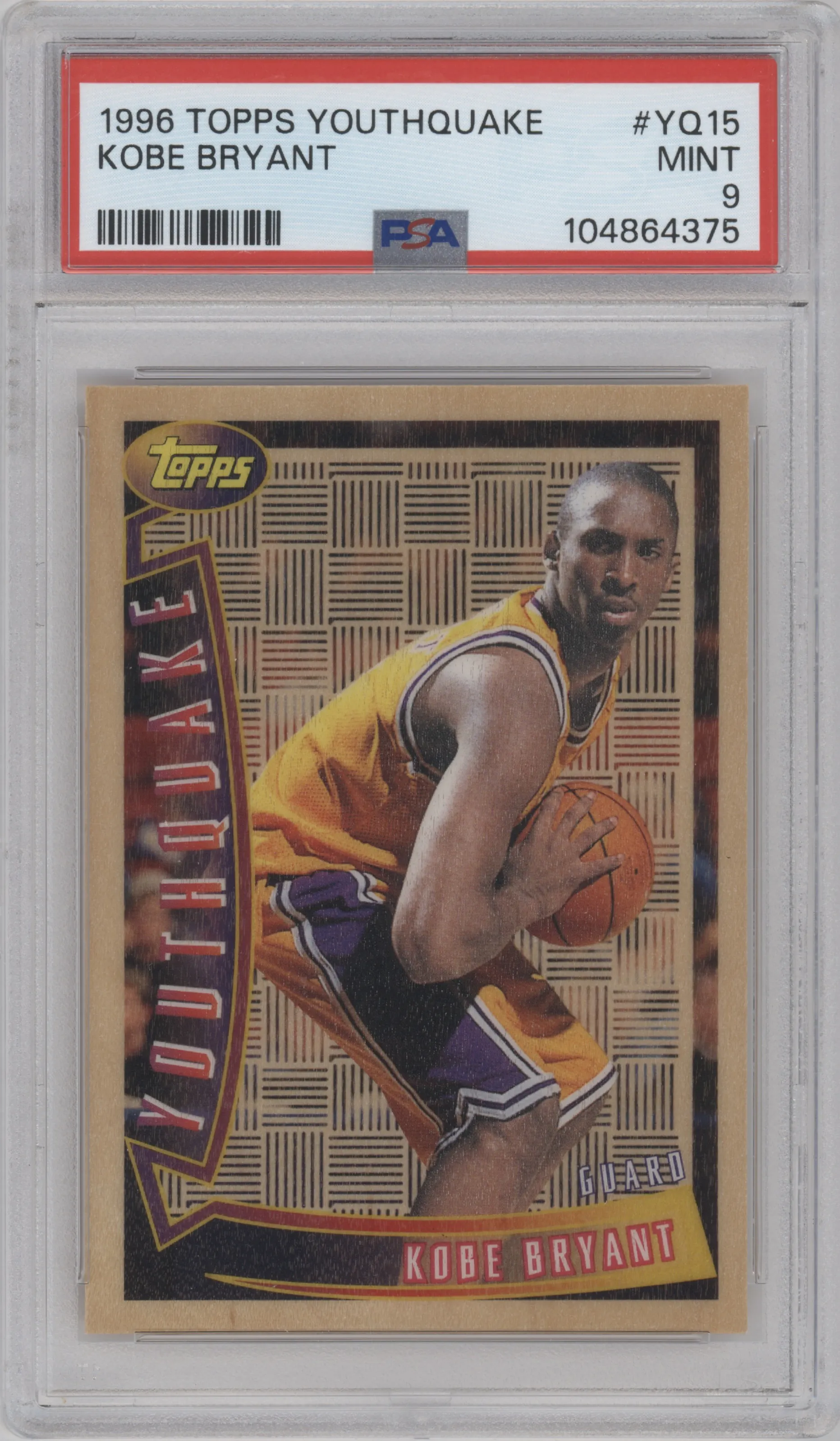 1996 Topps Youthquake Kobe Bryant #YQ15 PSA 9