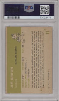 Jim Brown from the 1961 Fleer set graded by PSA and given an overall grade of 4.