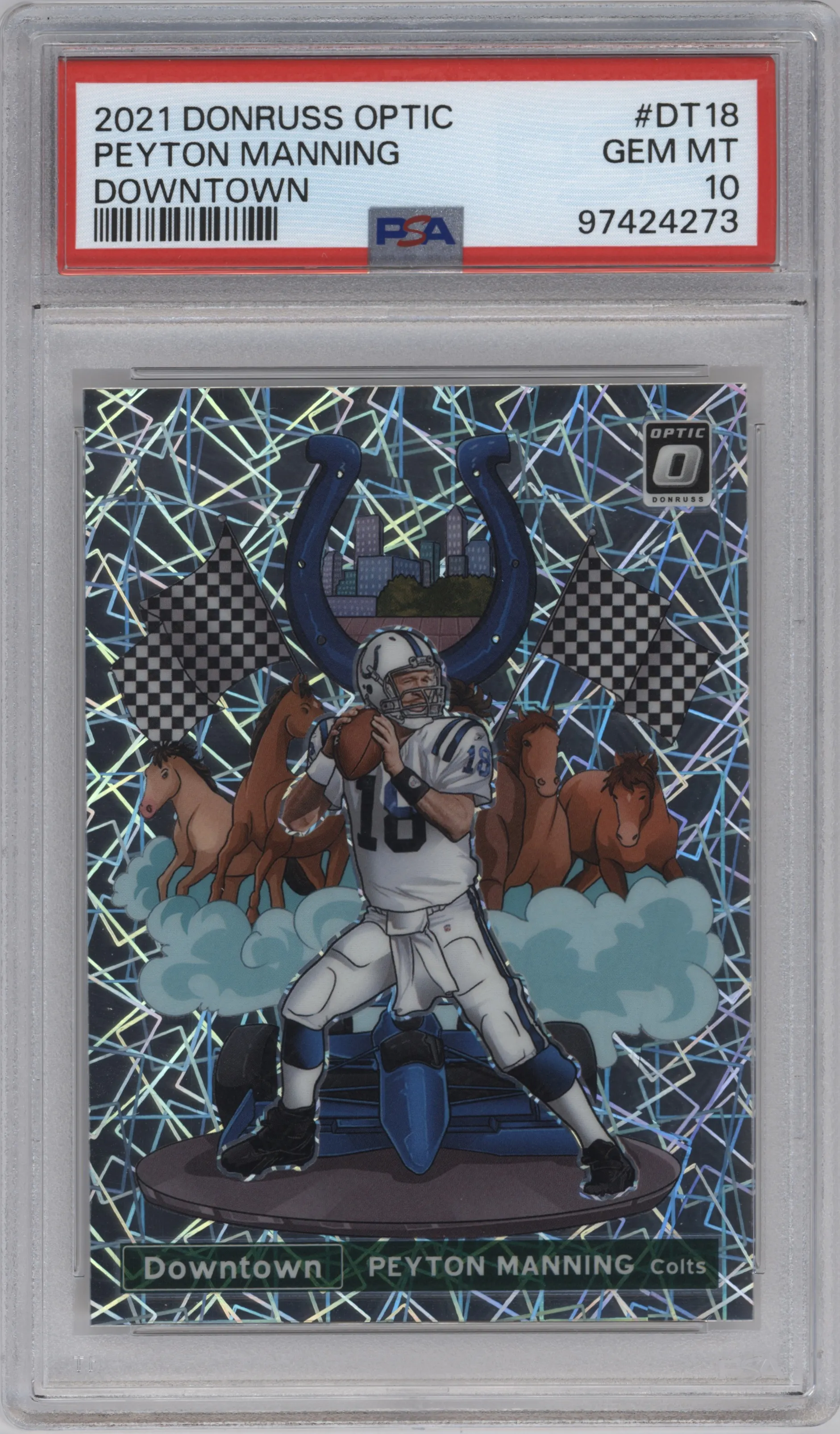 2021 Panini Donruss Optic Downtown Peyton Manning #DT-18 PSA 10