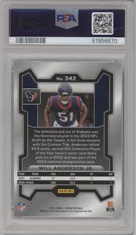 Will Anderson Jr. from the 2023 Panini Prizm set graded by PSA and given an overall grade of 10.